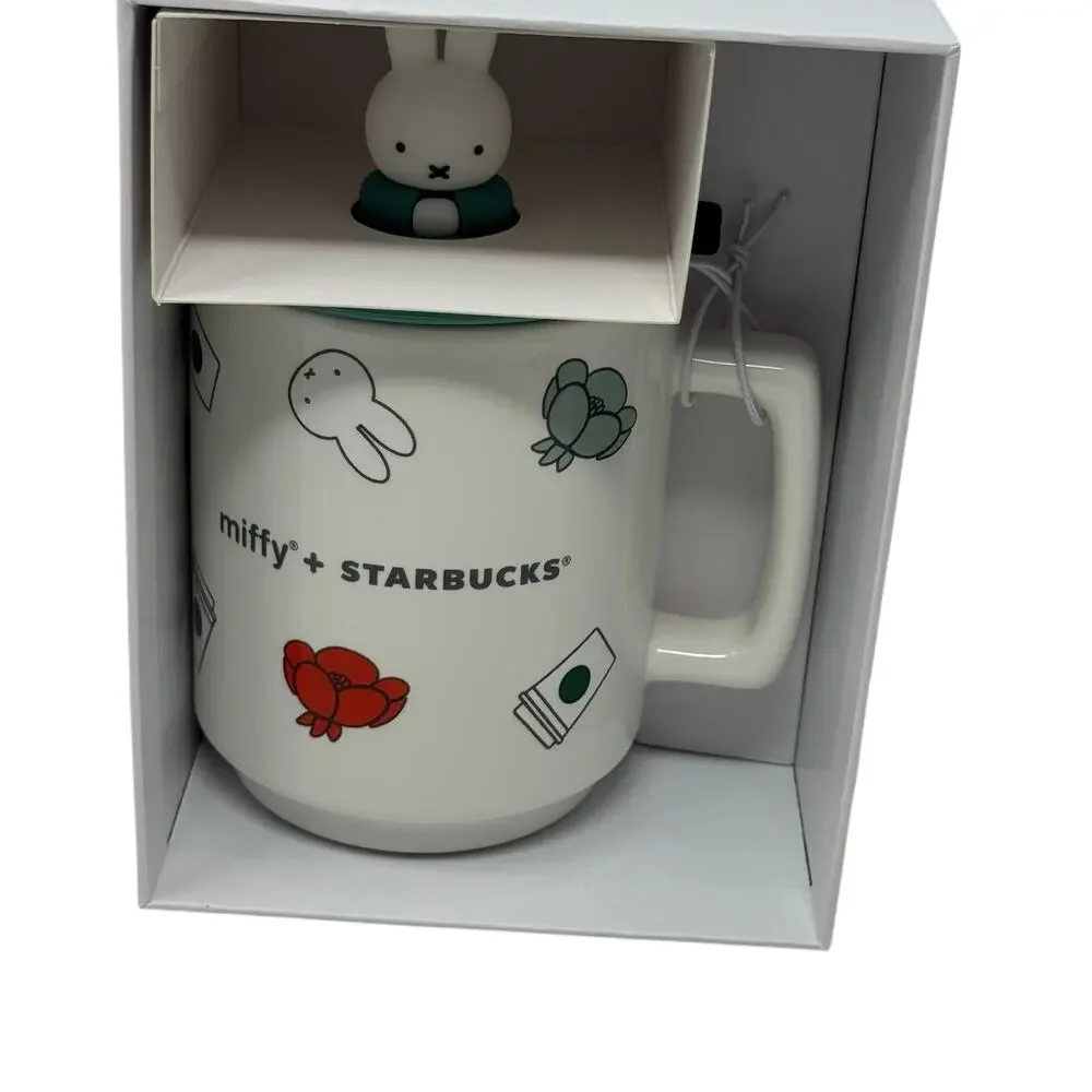 Starbucks x Miffy 2026 Ceramic Mug With Lid‎ New In Box Collectible Bunny Cup